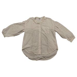 Rails White Button Up Shirt/Blouse Balloon Sleeves Size Large
